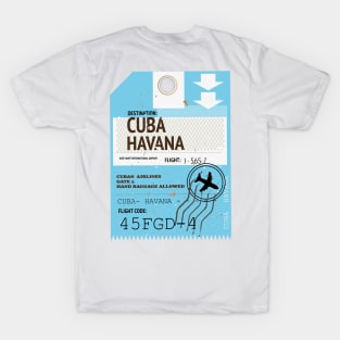 Cuba Havana plane travel ticket T-Shirt